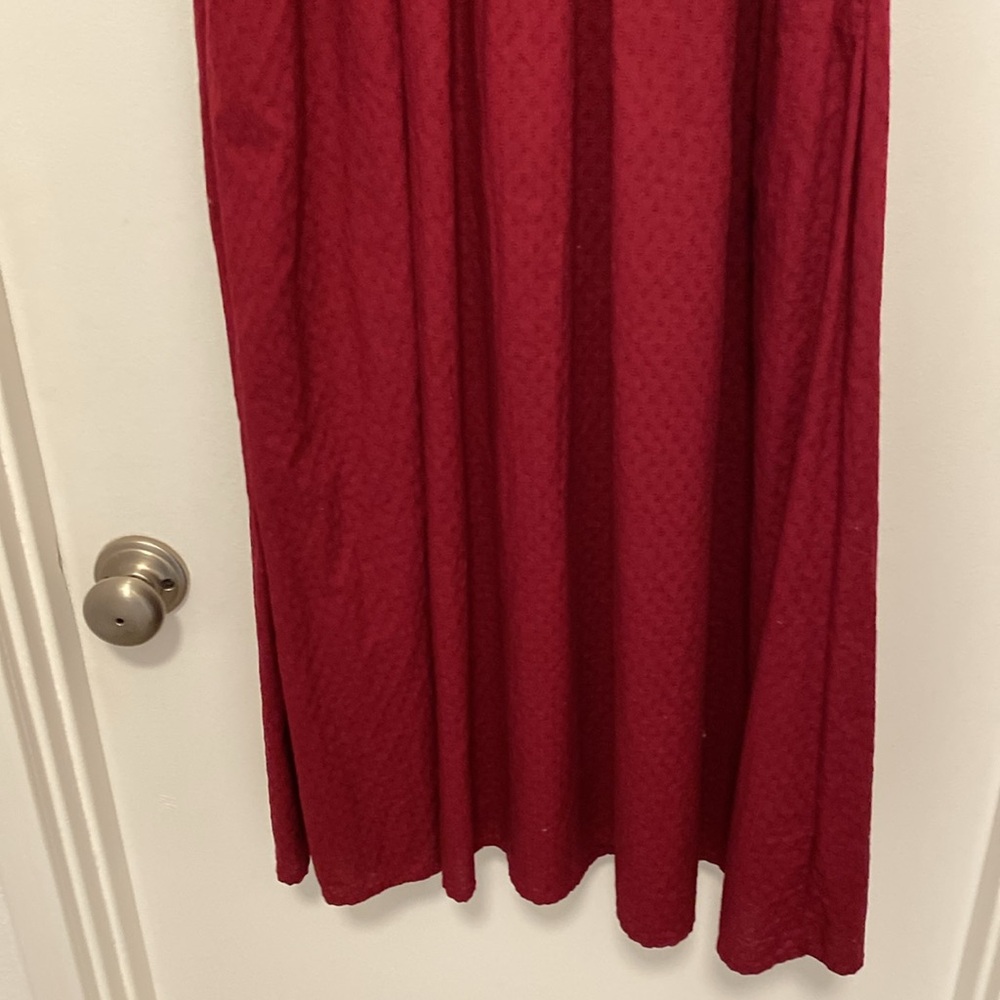 Dress Ruffled Embroidered Long Red Pretty - Picture 4 of 14